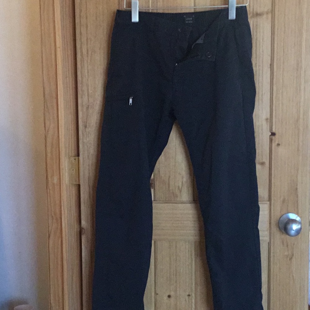 J. Crew Black Cargo Pants with Smooth Cotton Blend